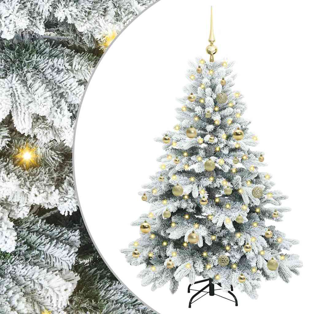 Mű karácsonyfa 150 LED-del állvánnyal Zöld 150 cm PE és PVC