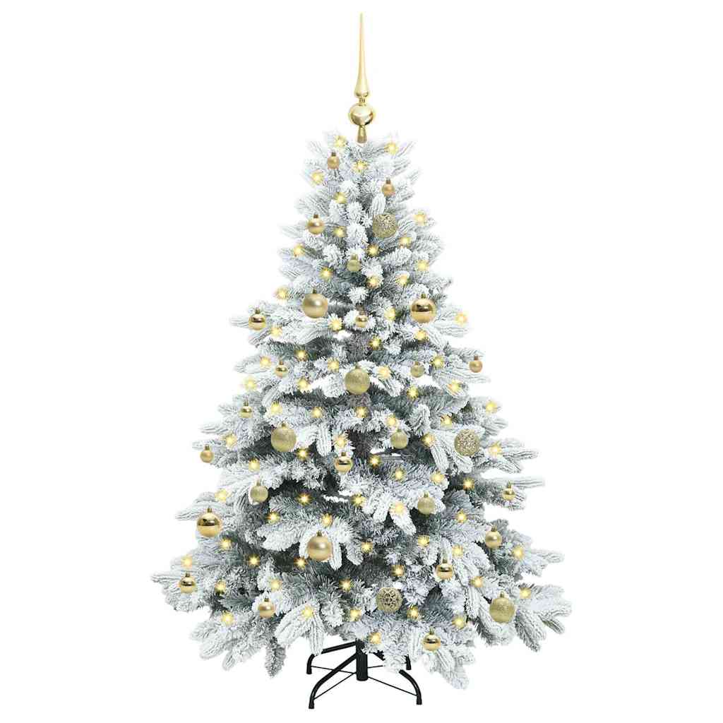 Mű karácsonyfa 150 LED-del állvánnyal Zöld 150 cm PE és PVC