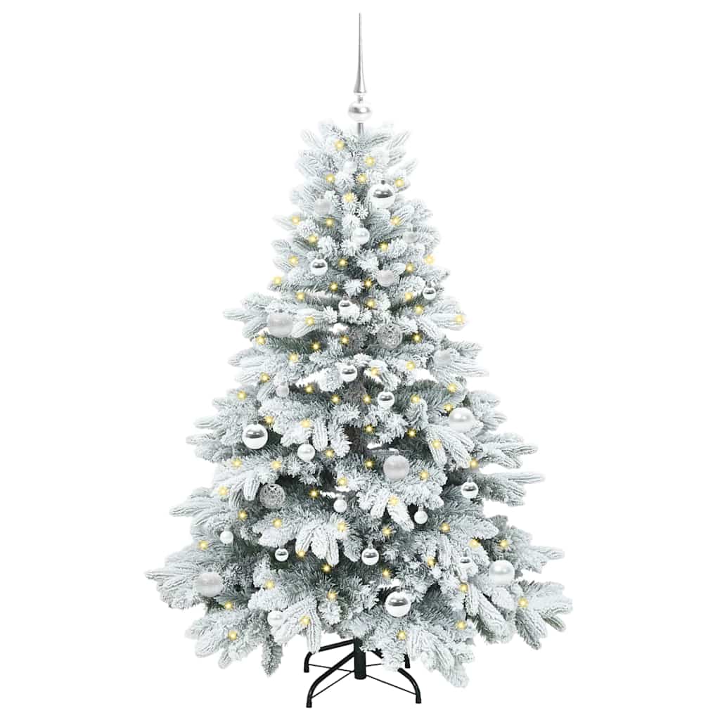Mű karácsonyfa 150 LED-del állvánnyal Zöld 150 cm PE és PVC