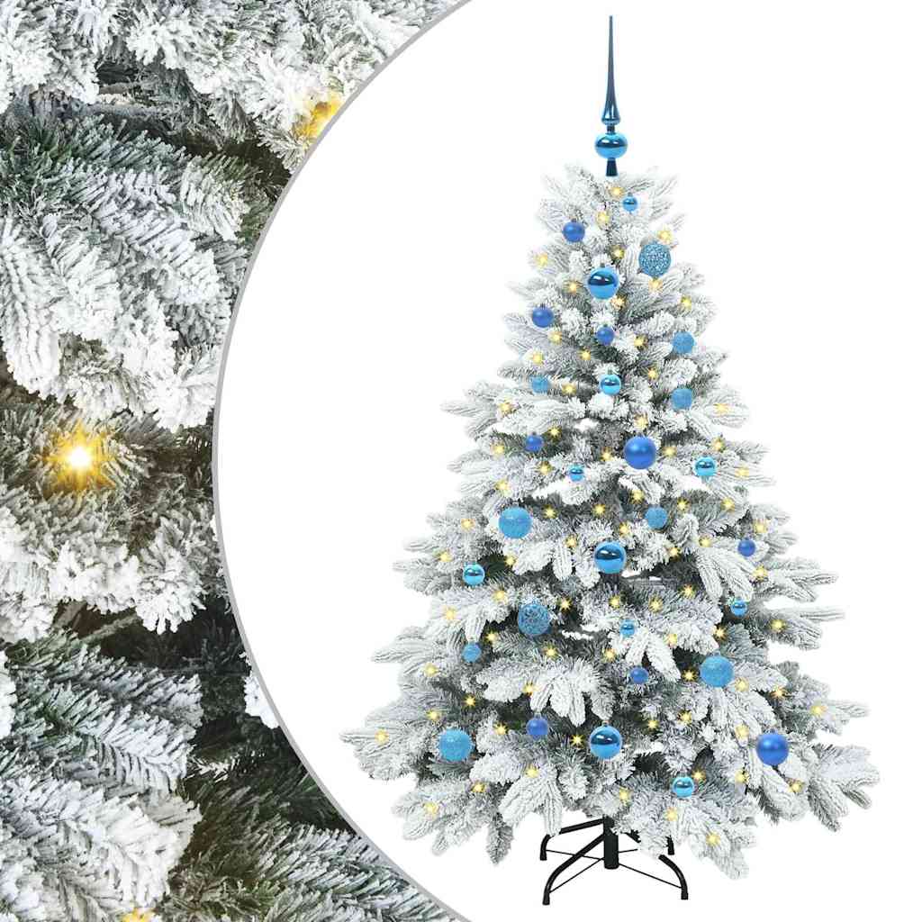 Mű karácsonyfa 150 LED-del állvánnyal Zöld 150 cm PE és PVC