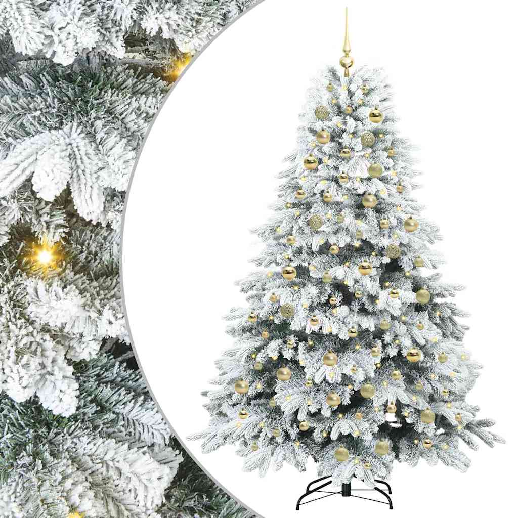 Mű karácsonyfa 300 LED-del állvánnyal Zöld 180 cm PE és PVC