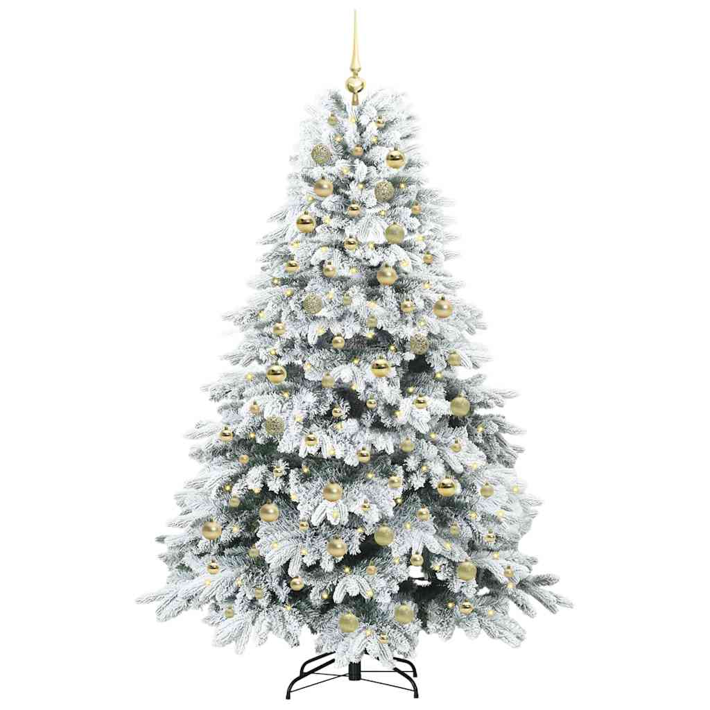 Mű karácsonyfa 300 LED-del állvánnyal Zöld 180 cm PE és PVC