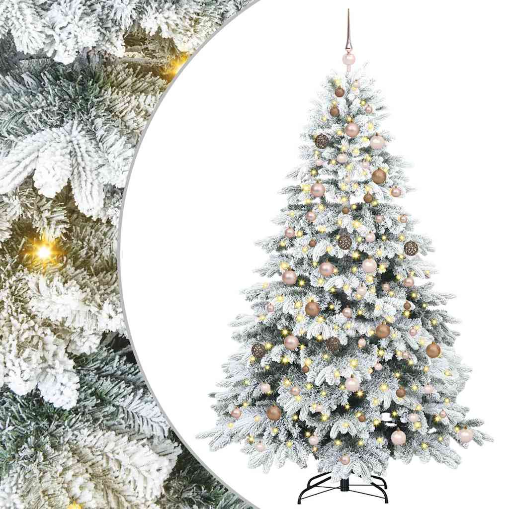 Mű karácsonyfa 300 LED-del állvánnyal Zöld 210 cm PE és PVC