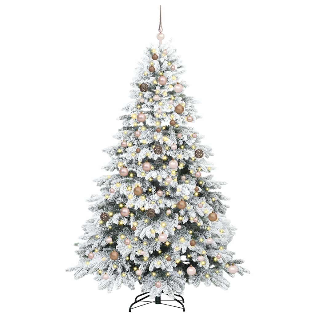 Mű karácsonyfa 300 LED-del állvánnyal Zöld 210 cm PE és PVC