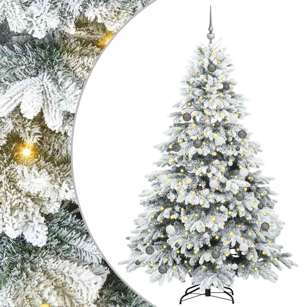 Mű karácsonyfa 300 LED-del állvánnyal Zöld 210 cm PE és PVC