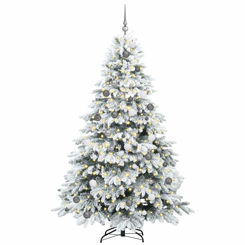 Mű karácsonyfa 300 LED-del állvánnyal Zöld 210 cm PE és PVC