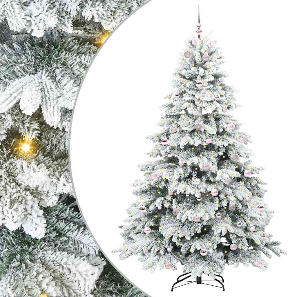 Mű karácsonyfa 300 LED-del állvánnyal Zöld 210 cm PE és PVC