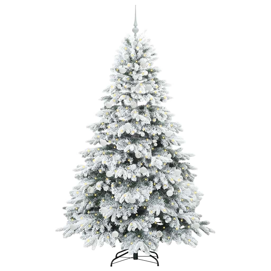 Mű karácsonyfa 300 LED-del állvánnyal Zöld 210 cm PE és PVC