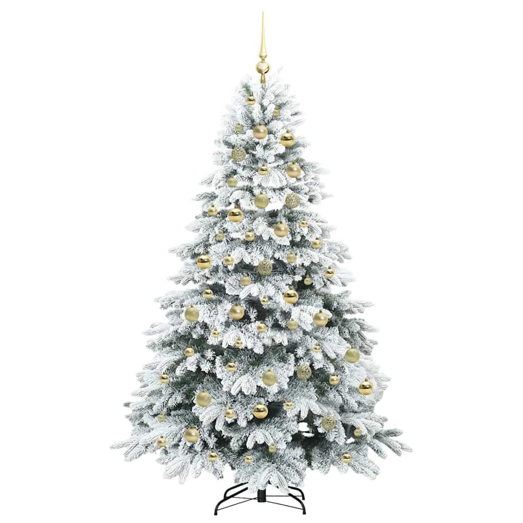 Mű karácsonyfa 300 LED-del állvánnyal Zöld 210 cm PE és PVC