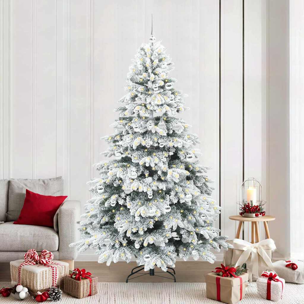 Mű karácsonyfa 300 LED-del állvánnyal Zöld 210 cm PE és PVC