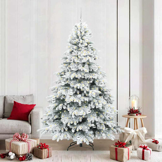 Mű karácsonyfa 300 LED-del állvánnyal Zöld 210 cm PE és PVC