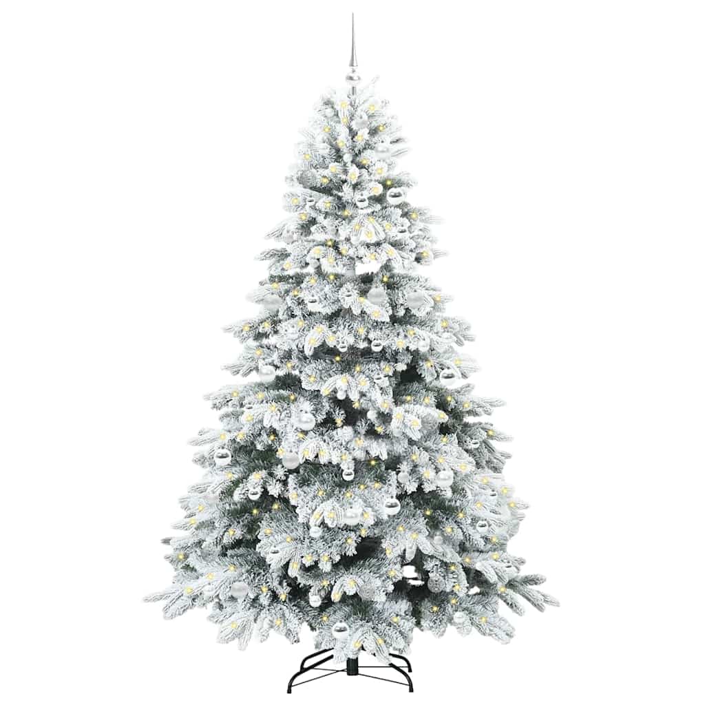 Mű karácsonyfa 300 LED-del állvánnyal Zöld 210 cm PE és PVC