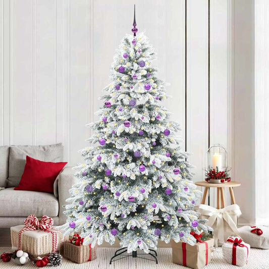 Mű karácsonyfa 300 LED-del állvánnyal Zöld 210 cm PE és PVC