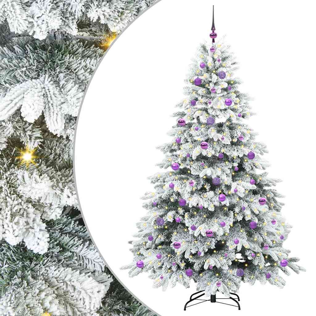 Mű karácsonyfa 300 LED-del állvánnyal Zöld 210 cm PE és PVC