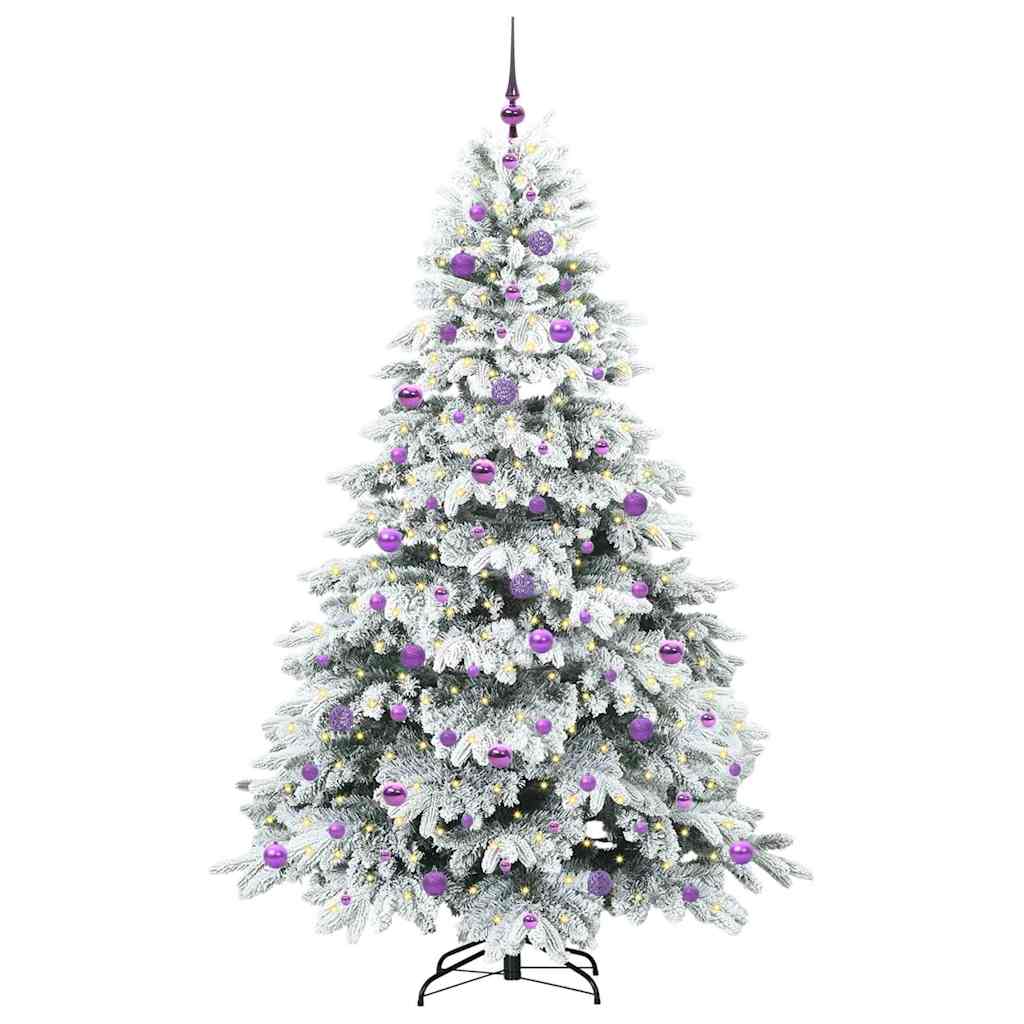 Mű karácsonyfa 300 LED-del állvánnyal Zöld 210 cm PE és PVC
