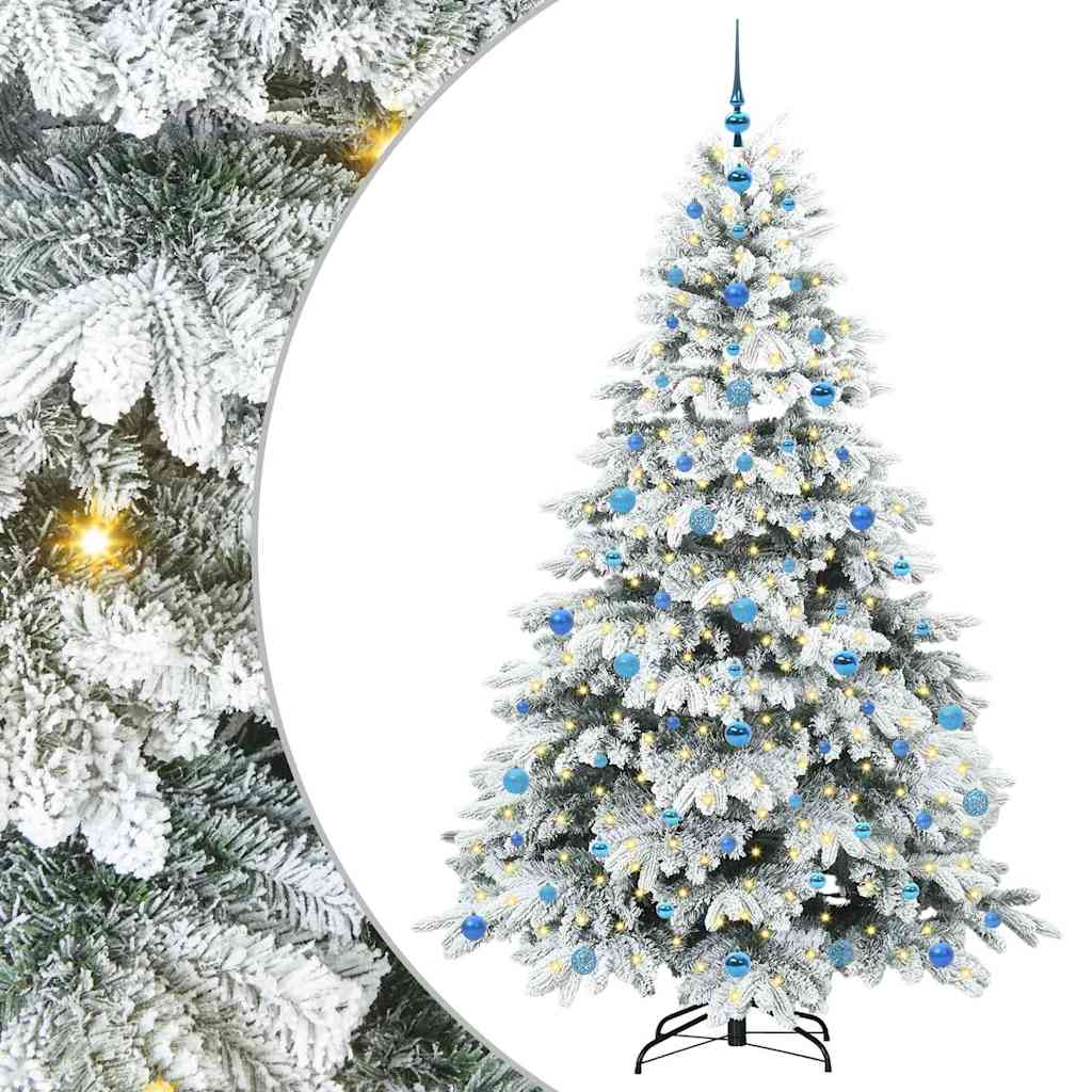 Mű karácsonyfa 300 LED-del állvánnyal Zöld 210 cm PE és PVC