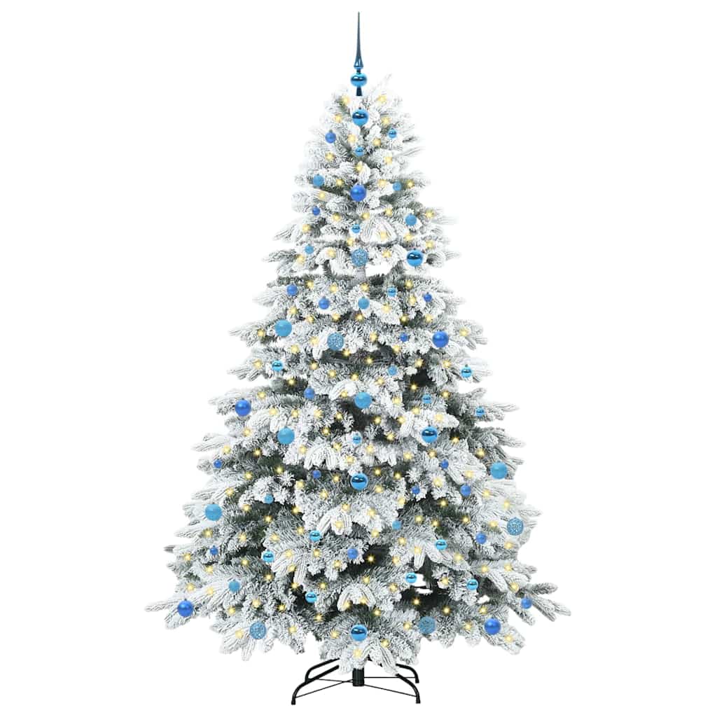 Mű karácsonyfa 300 LED-del állvánnyal Zöld 210 cm PE és PVC