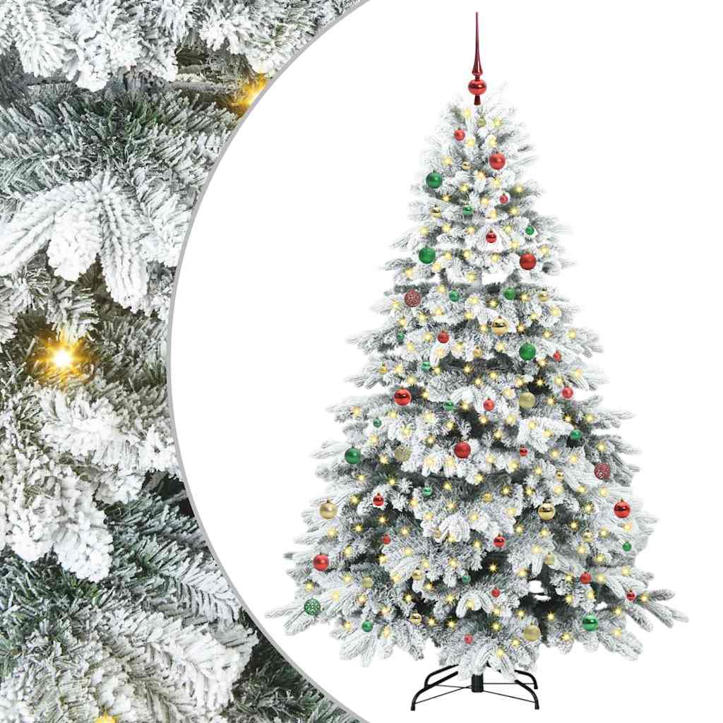 Mű karácsonyfa 300 LED-del állvánnyal Zöld 210 cm PE és PVC