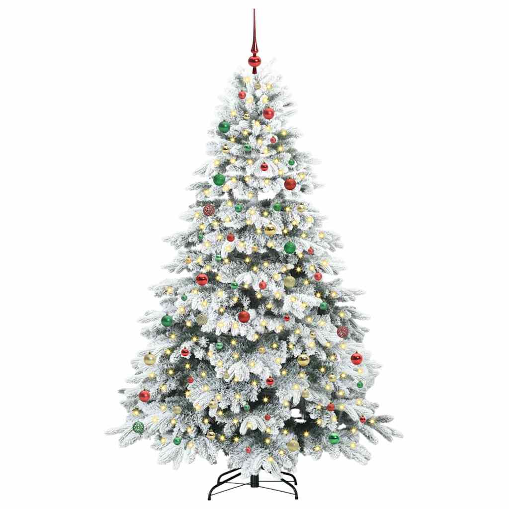 Mű karácsonyfa 300 LED-del állvánnyal Zöld 210 cm PE és PVC