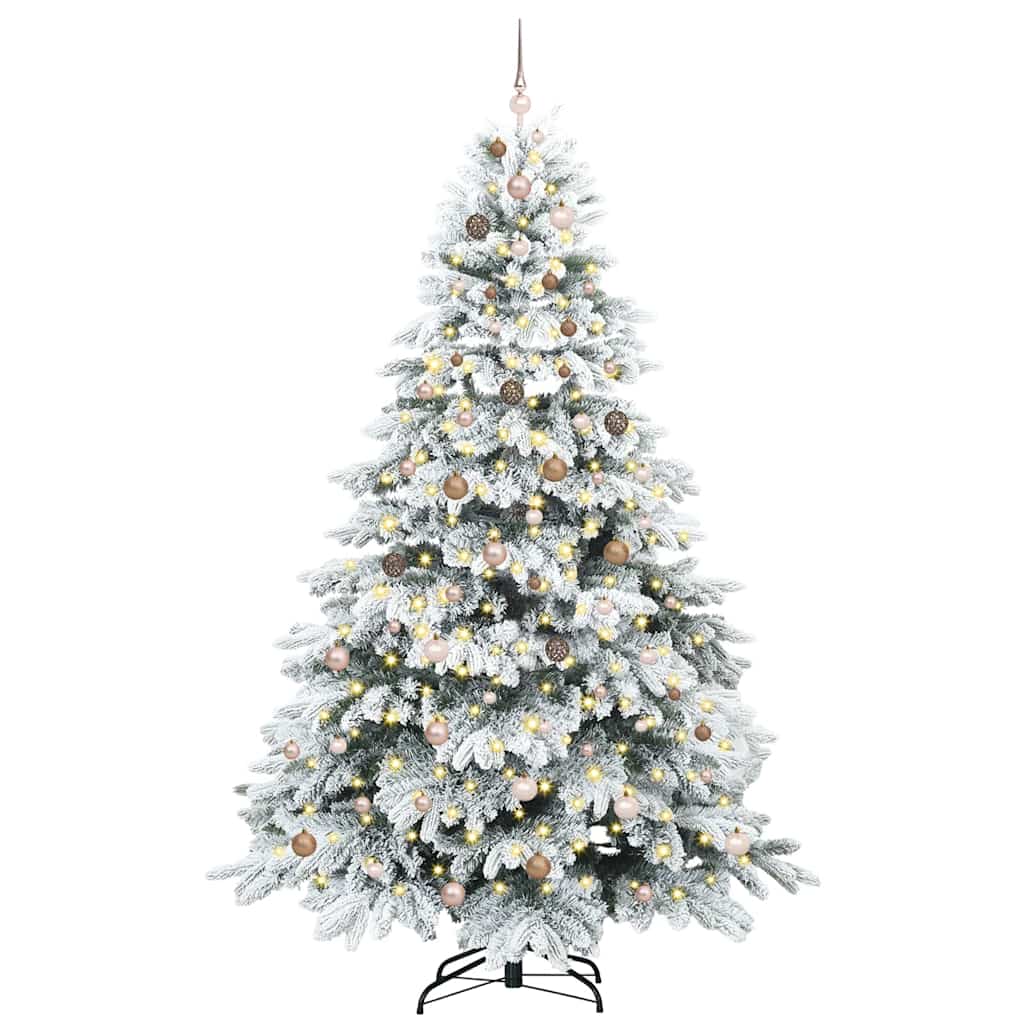 Mű karácsonyfa 300 LED-del állvánnyal Zöld 240 cm PE és PVC