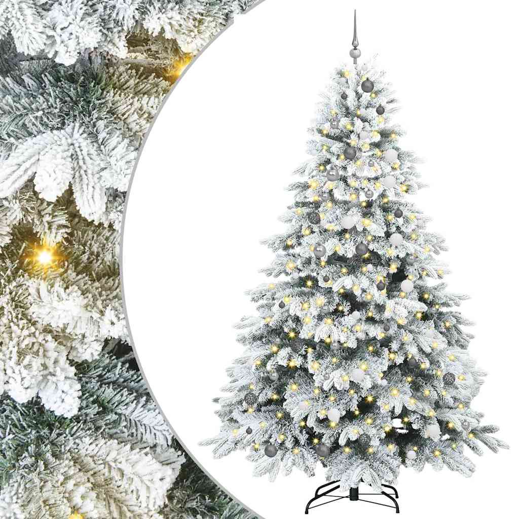 Mű karácsonyfa 300 LED-del állvánnyal Zöld 240 cm PE és PVC