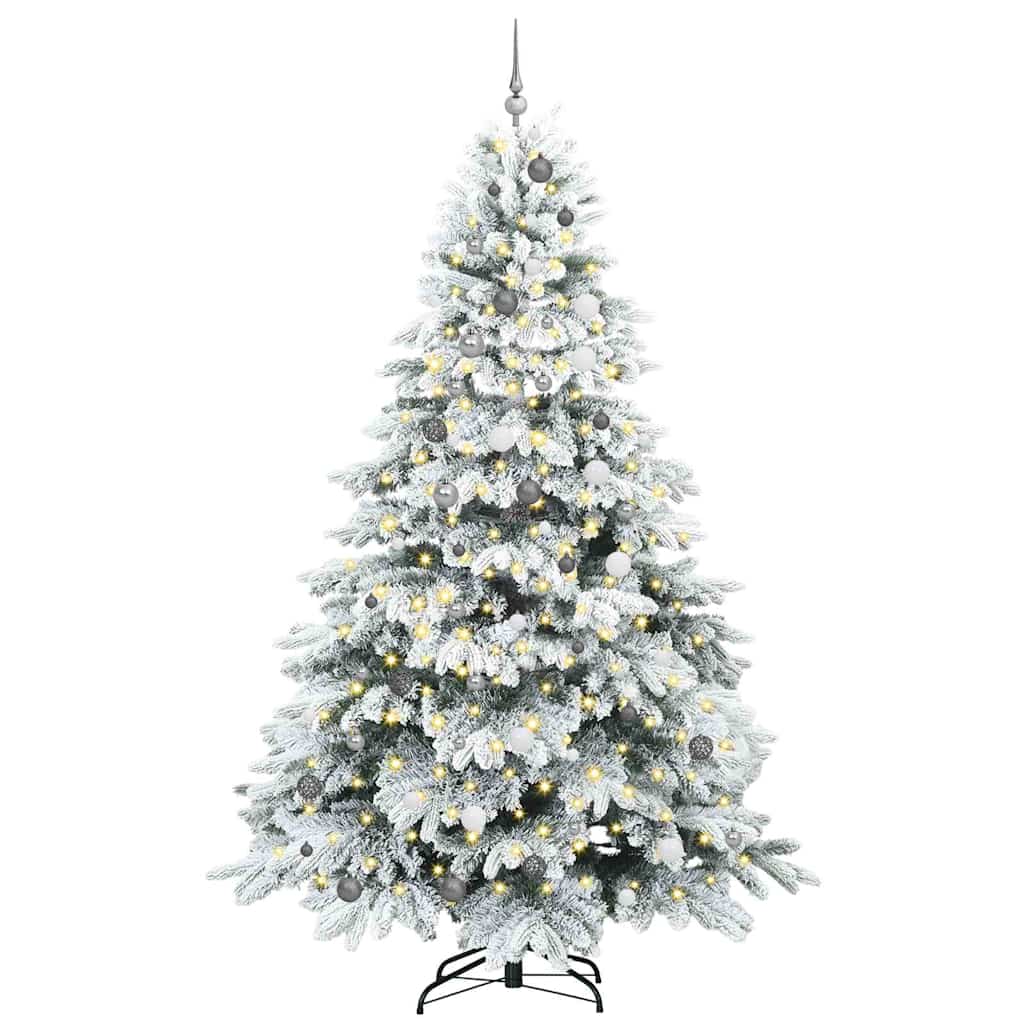 Mű karácsonyfa 300 LED-del állvánnyal Zöld 240 cm PE és PVC