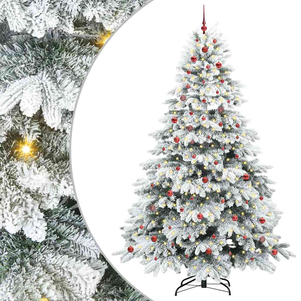 Mű karácsonyfa 300 LED-del állvánnyal Zöld 240 cm PE és PVC