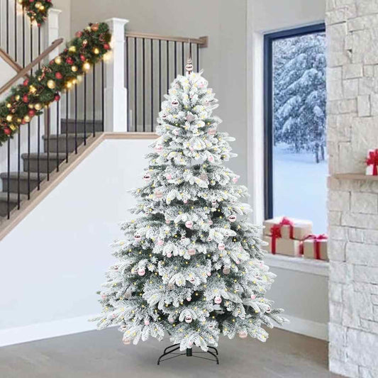 Mű karácsonyfa 300 LED-del állvánnyal Zöld 240 cm PE és PVC