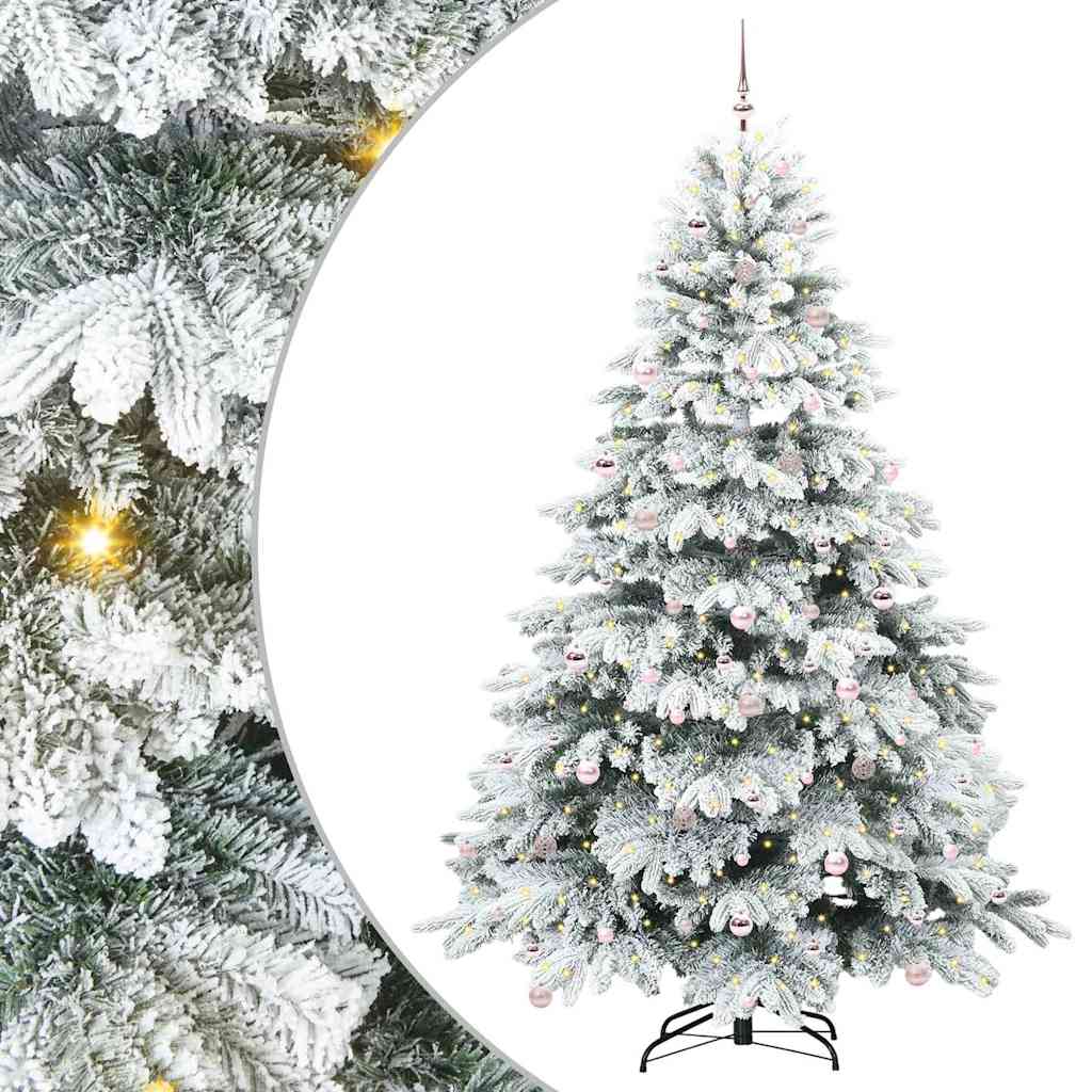 Mű karácsonyfa 300 LED-del állvánnyal Zöld 240 cm PE és PVC
