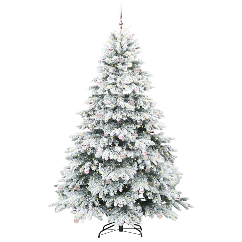 Mű karácsonyfa 300 LED-del állvánnyal Zöld 240 cm PE és PVC