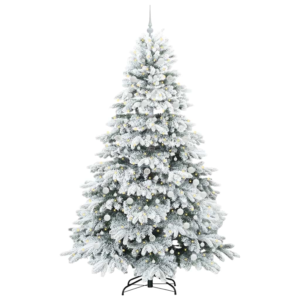 Mű karácsonyfa 300 LED-del állvánnyal Zöld 240 cm PE és PVC