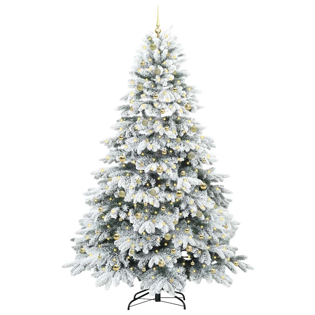 Mű karácsonyfa 300 LED-del állvánnyal Zöld 240 cm PE és PVC