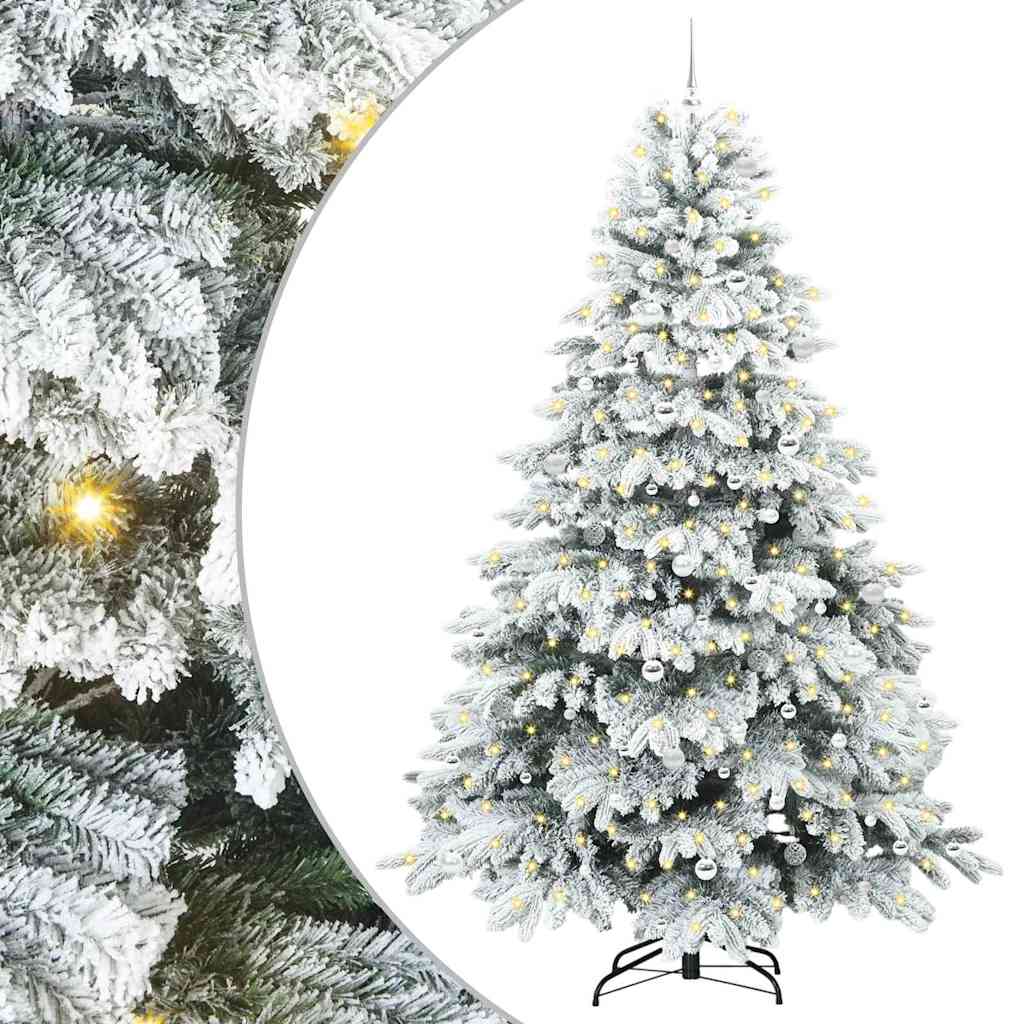 Mű karácsonyfa 300 LED-del állvánnyal Zöld 240 cm PE és PVC