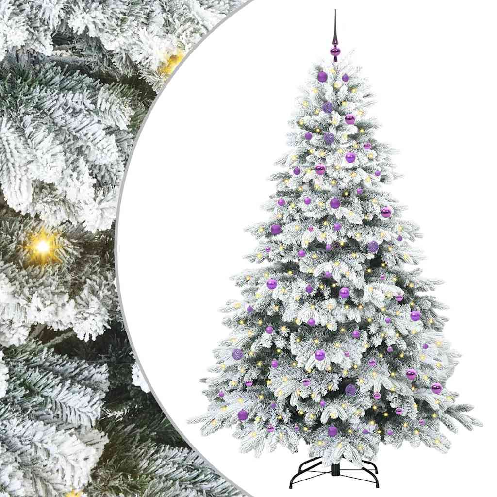 Mű karácsonyfa 300 LED-del állvánnyal Zöld 240 cm PE és PVC