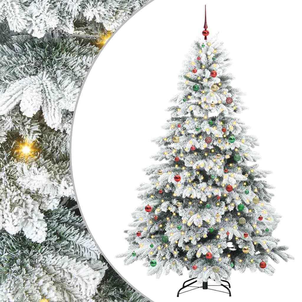 Mű karácsonyfa 300 LED-del állvánnyal Zöld 240 cm PE és PVC
