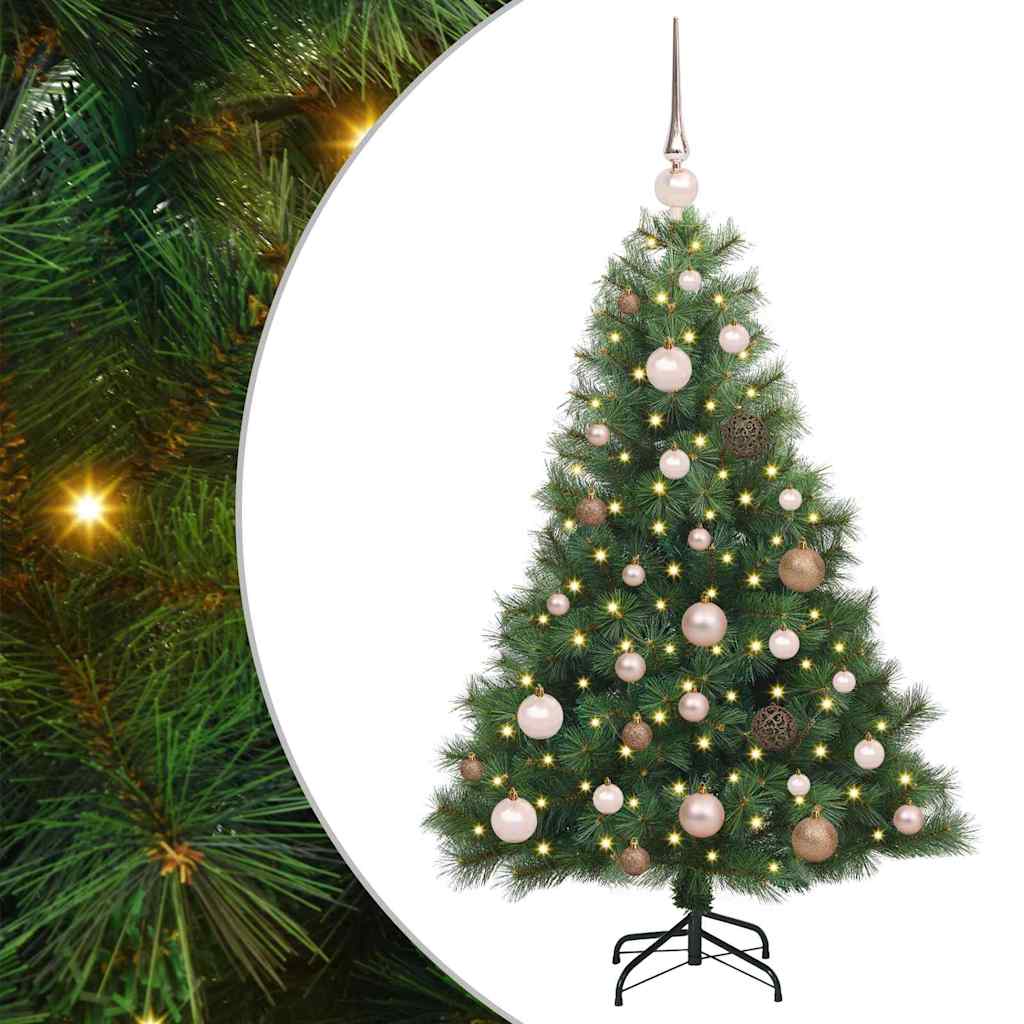 Mű karácsonyfa 150 LED-del állvánnyal Zöld 120 cm PE és PVC