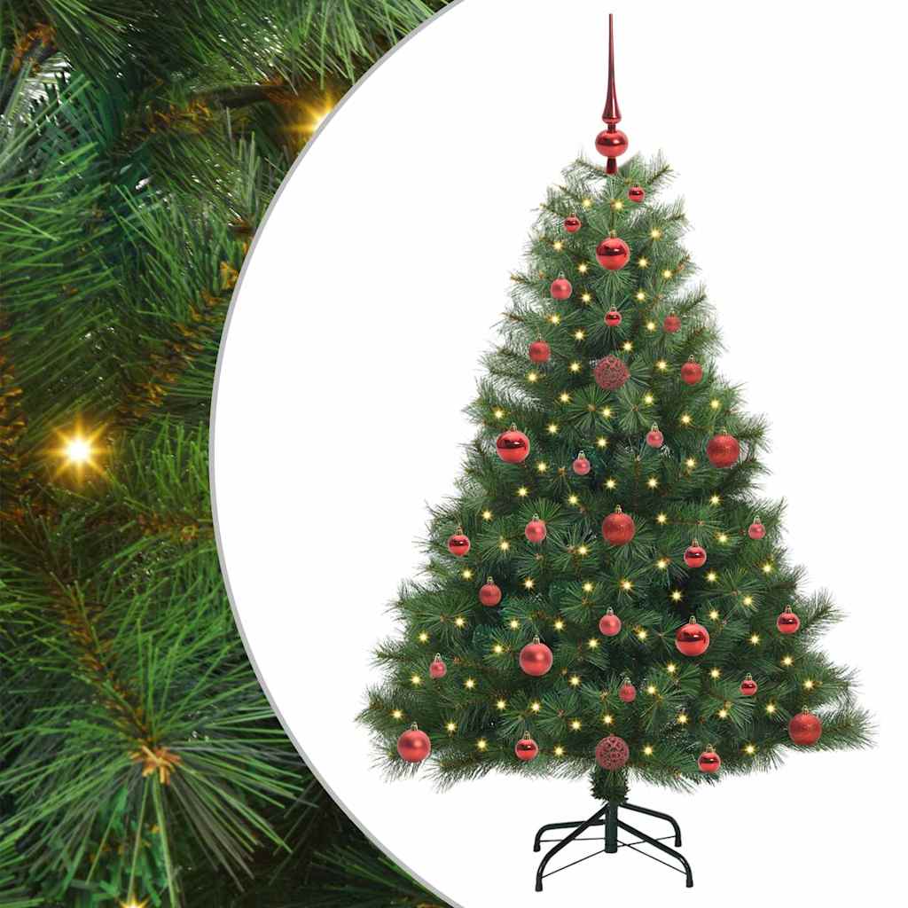 Mű karácsonyfa 150 LED-del állvánnyal Zöld 120 cm PE és PVC