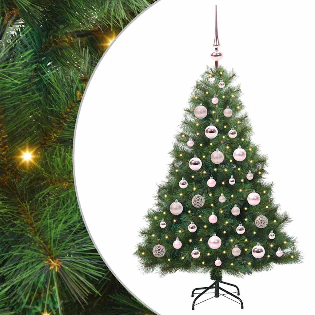 Mű karácsonyfa 150 LED-del állvánnyal Zöld 120 cm PE és PVC
