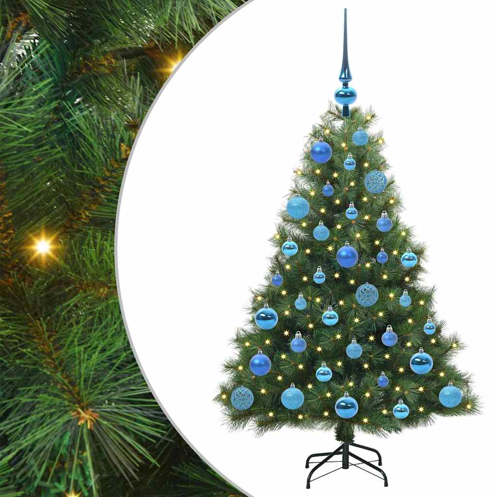 Mű karácsonyfa 150 LED-del állvánnyal Zöld 120 cm PE és PVC
