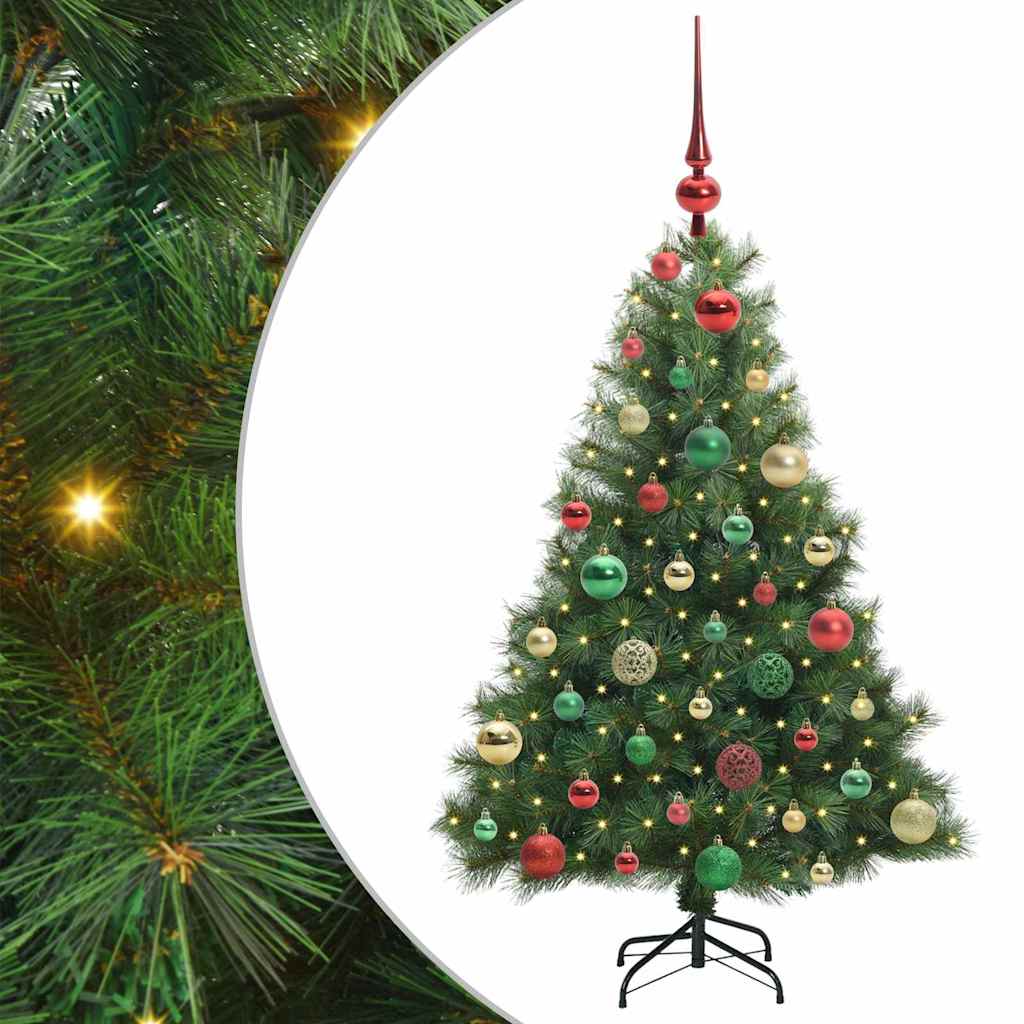 Mű karácsonyfa 150 LED-del állvánnyal Zöld 120 cm PE és PVC