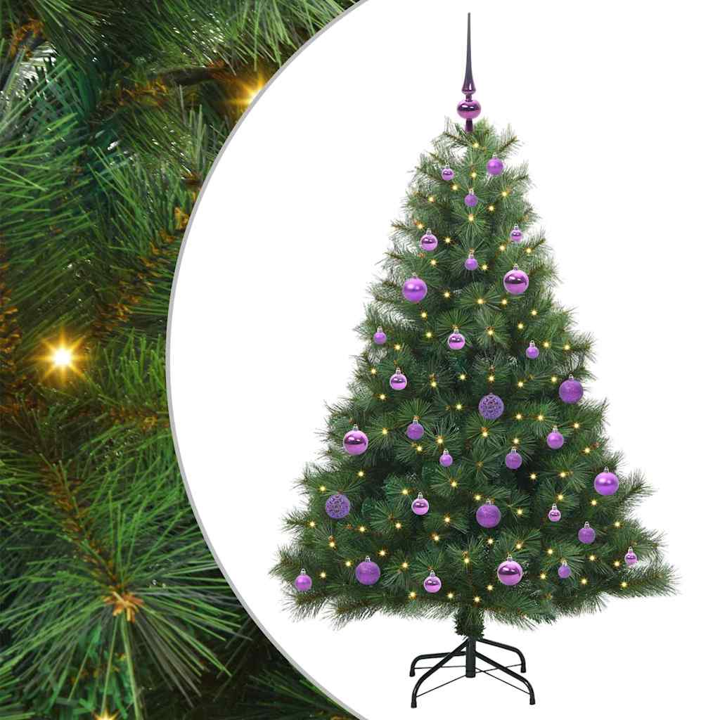 Mű karácsonyfa 150 LED-del állvánnyal Zöld 150 cm PE és PVC