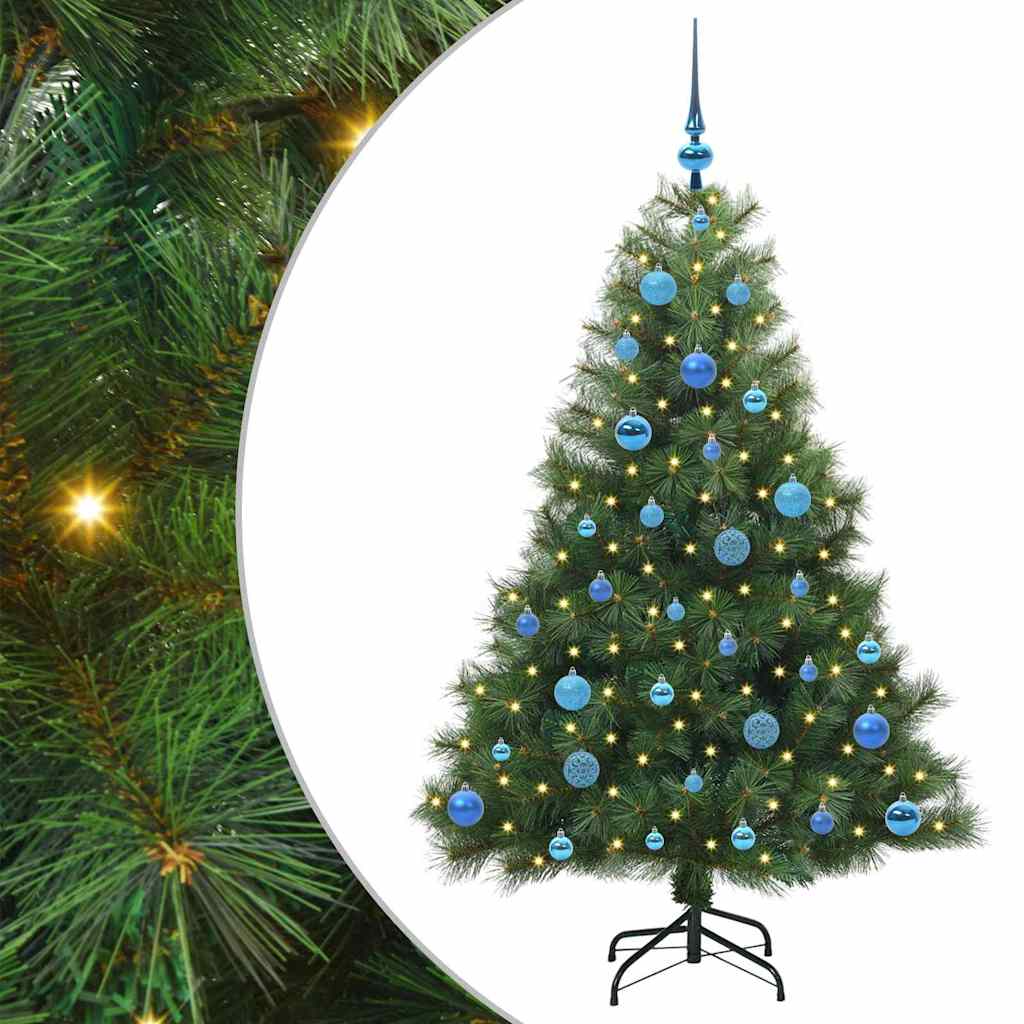Mű karácsonyfa 150 LED-del állvánnyal Zöld 150 cm PE és PVC