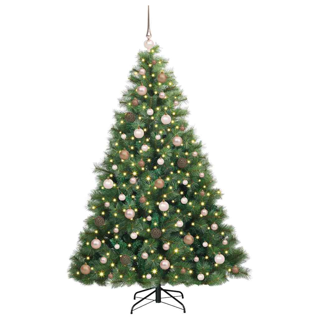 Mű karácsonyfa 300 LED-del állvánnyal Zöld 180 cm PE és PVC