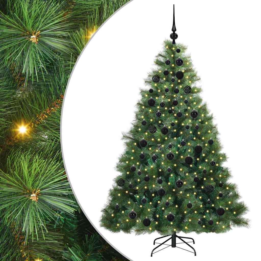 Mű karácsonyfa 300 LED-del állvánnyal Zöld 180 cm PE és PVC