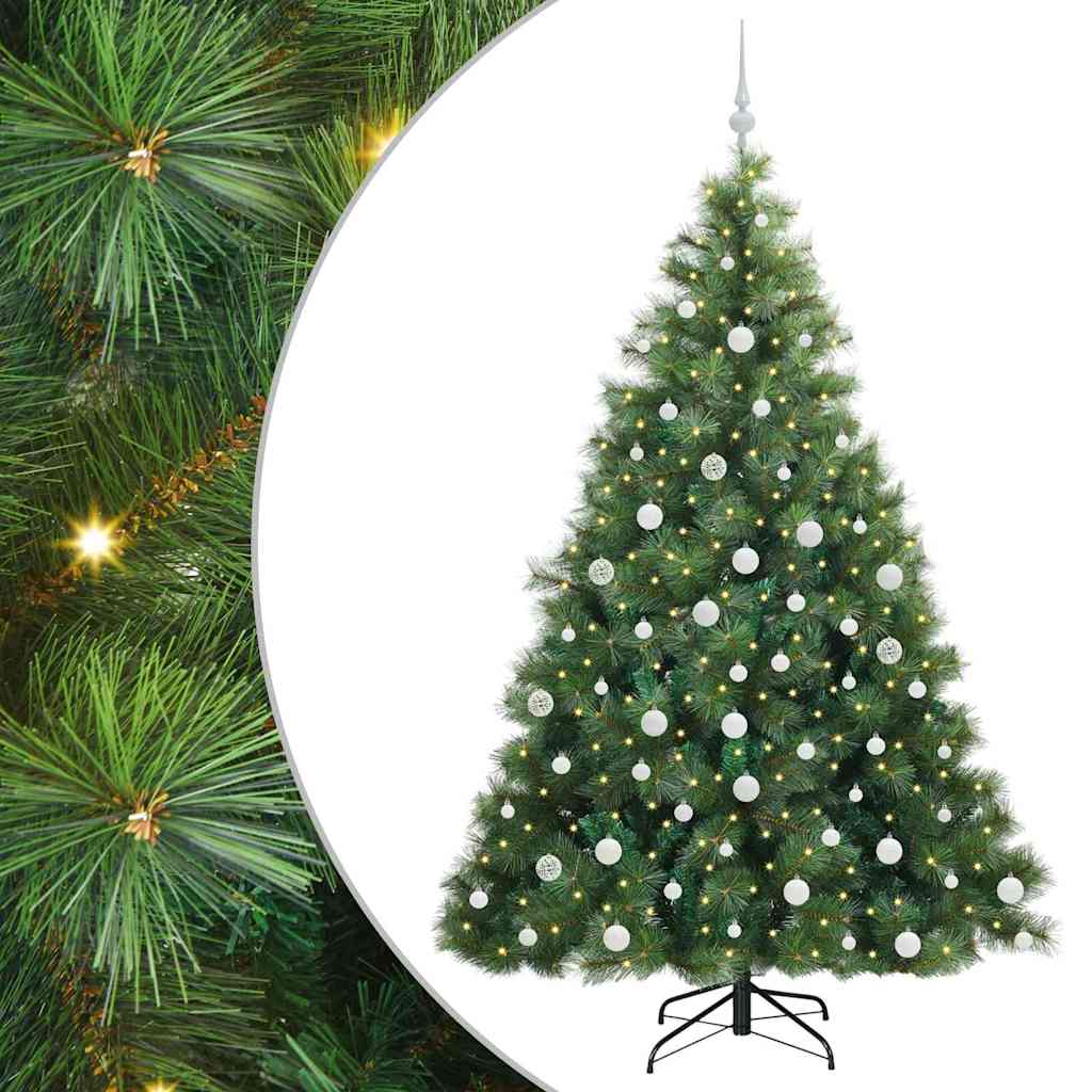 Mű karácsonyfa 300 LED-del állvánnyal Zöld 180 cm PE és PVC