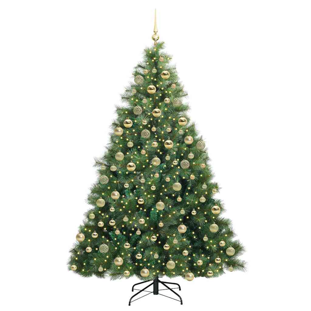 Mű karácsonyfa 300 LED-del állvánnyal Zöld 180 cm PE és PVC