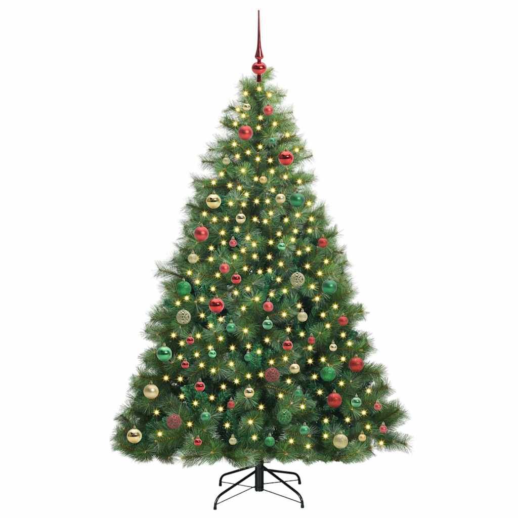 Mű karácsonyfa 300 LED-del állvánnyal Zöld 180 cm PE és PVC