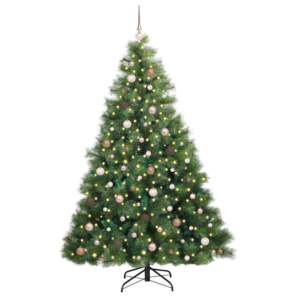 Mű karácsonyfa 300 LED-del állvánnyal Zöld 210 cm PE és PVC