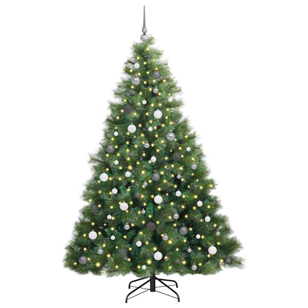 Mű karácsonyfa 300 LED-del állvánnyal Zöld 210 cm PE és PVC