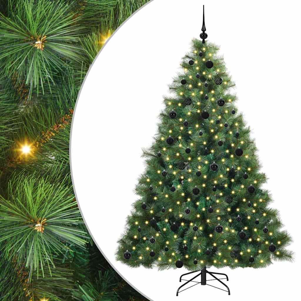 Mű karácsonyfa 300 LED-del állvánnyal Zöld 210 cm PE és PVC